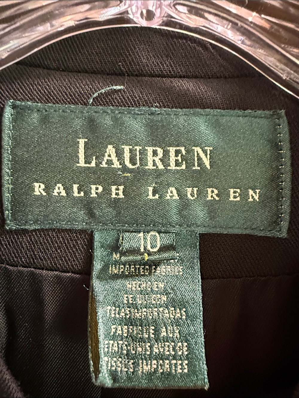 Vintage Lauren Ralph Lauren Sz 10 Black Military Style Button Blazer Jacket - Picture 5 of 11